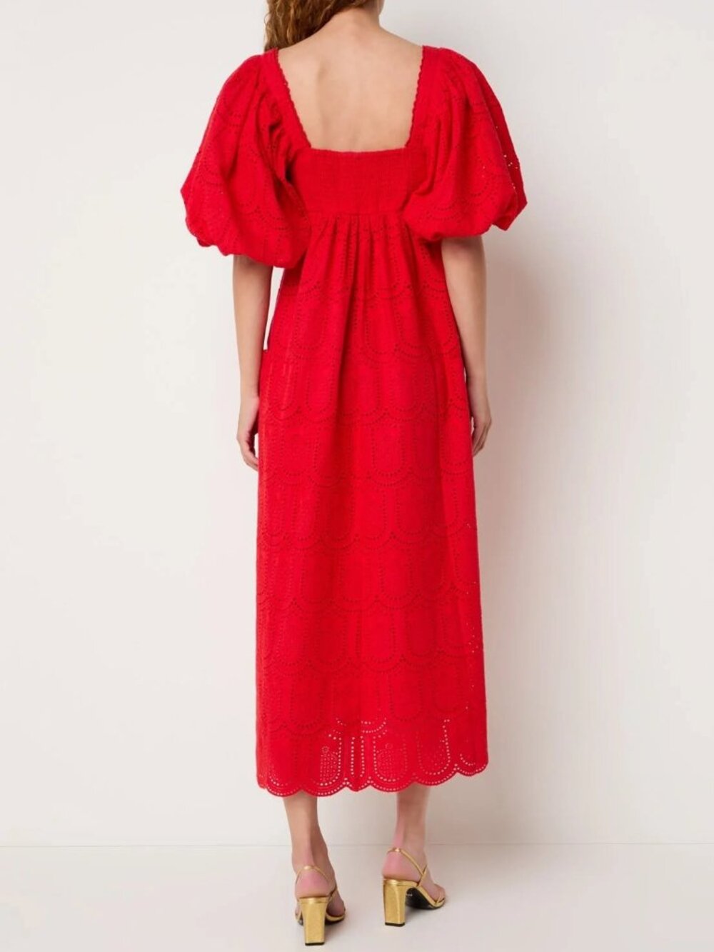 Amazing FARM Rio Red Pineapple Eyelet Maxi Dress in sz XS NWT - Picture 5 of 11